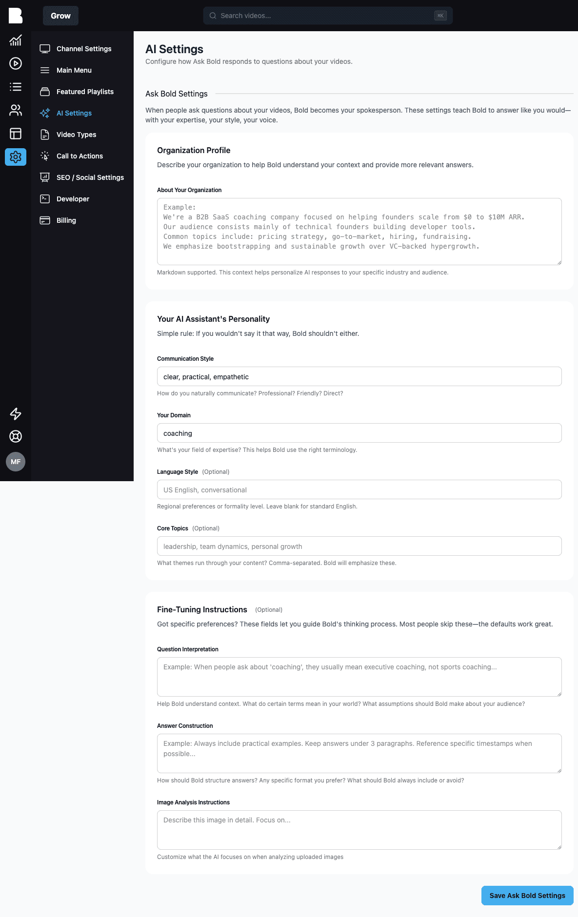 AI Settings